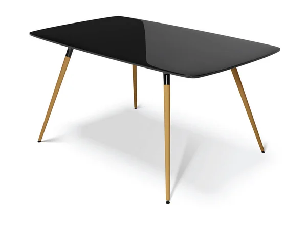 木製の脚 ベクトル図と黒いテーブル — ストックベクタ