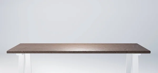 空桌子 质朴的木制桌面 适合产品展示 渲染图像 — 图库照片