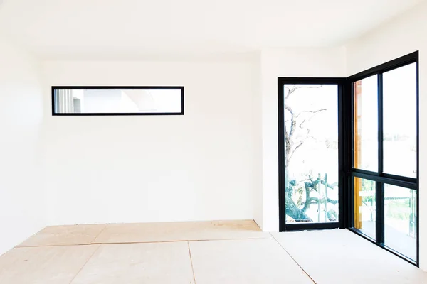 Habitación Vacía Interior Construir Pared Tablero Yeso Color Blanco Aire —  Fotos de Stock