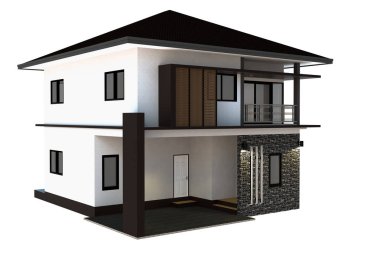 Ev tasarımı izole beyaz arka plan