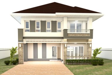 İzole beyaz arka plan tasarım evi