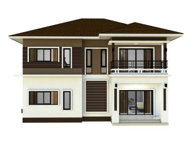 Ev tasarımı izole beyaz arka plan