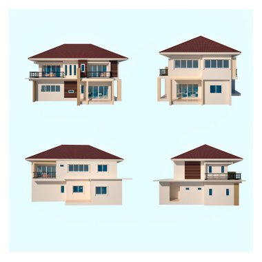 Ev tasarımı izole beyaz arka plan