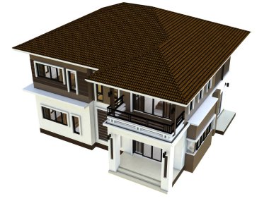 Ev tasarımı izole beyaz arka plan