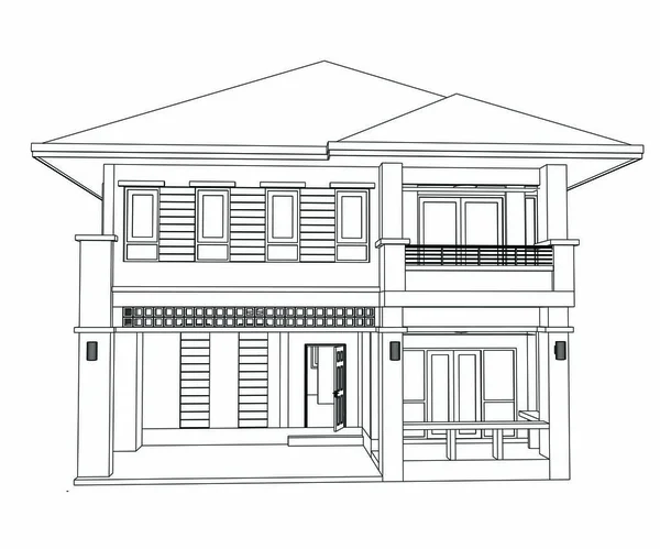住宅设计被隔绝的白色背景 — 图库照片