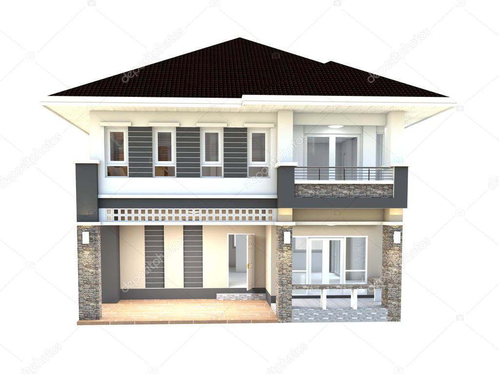 House design isolated white background