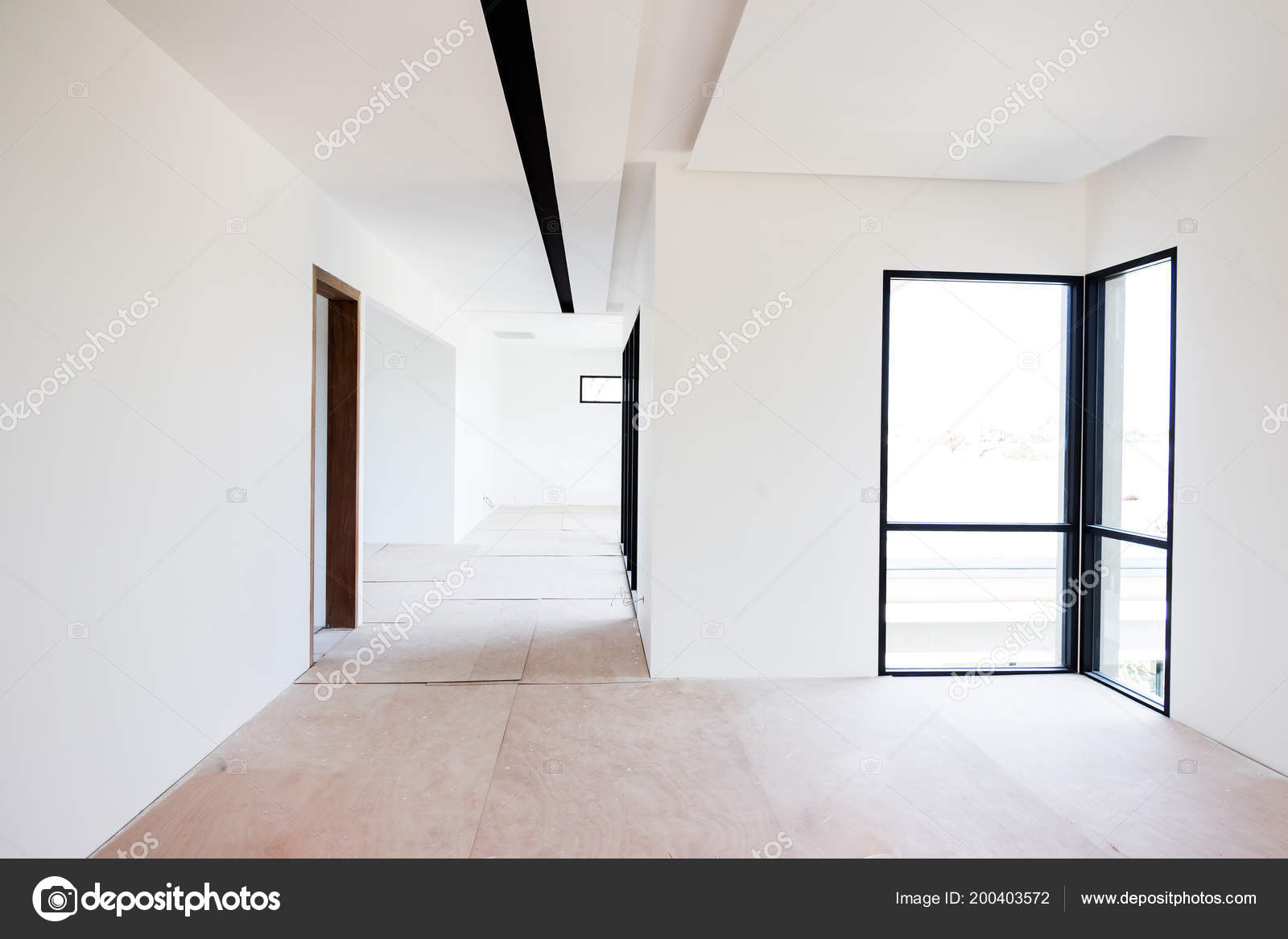 Empty Room Interior Build Wall Gypsum Board White Colur Air