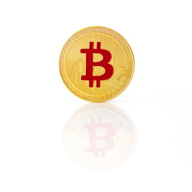 Beyaz arka plan üzerinde mali iş kavramı izole Bitcoin