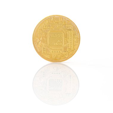 Beyaz arka plan üzerinde mali iş kavramı izole Bitcoin