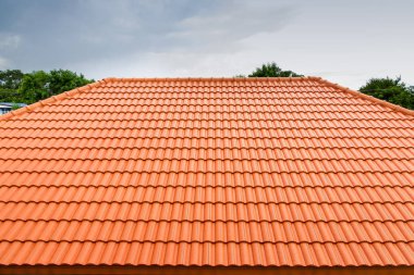 Binanın inşaat çatı döşeme beton ev. turuncu renk