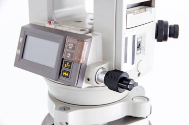 kesici takımlar için ölçme dijital ekipman anket. Beyaz arka plan üzerinde izole