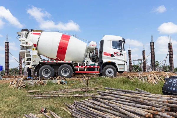 Burirum Tayland Kasım 2015 Beton Karışımı Ayağı Inşaat Site Nangrong — Stok fotoğraf