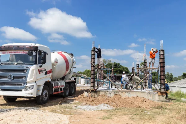 Burirum Tayland Kasım 2015 Beton Karışımı Ayağı Inşaat Site Nangrong — Stok fotoğraf
