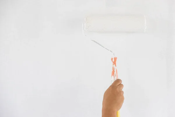 Painting Wall Paint Roller White Color — Stock Photo, Image