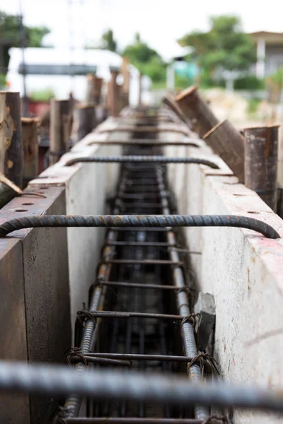 Arbeiten Auf Der Baustelle Eisen Balken — Stockfoto