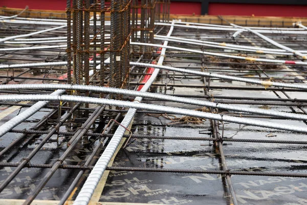 Nakhonratchasima Thailand Juli 2016 Industriekonstruktion Arbeitet Der Nachspannung Der Baustelle — Stockfoto