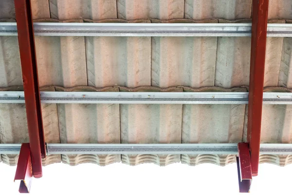 Structuur Gebouw Huisbouw Werken Installeren Dakpan Beton — Stockfoto