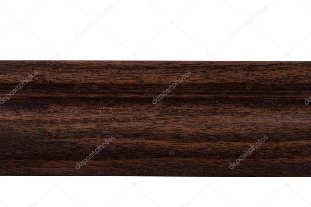 Wooden skirting boards isolated on white background clipping path.