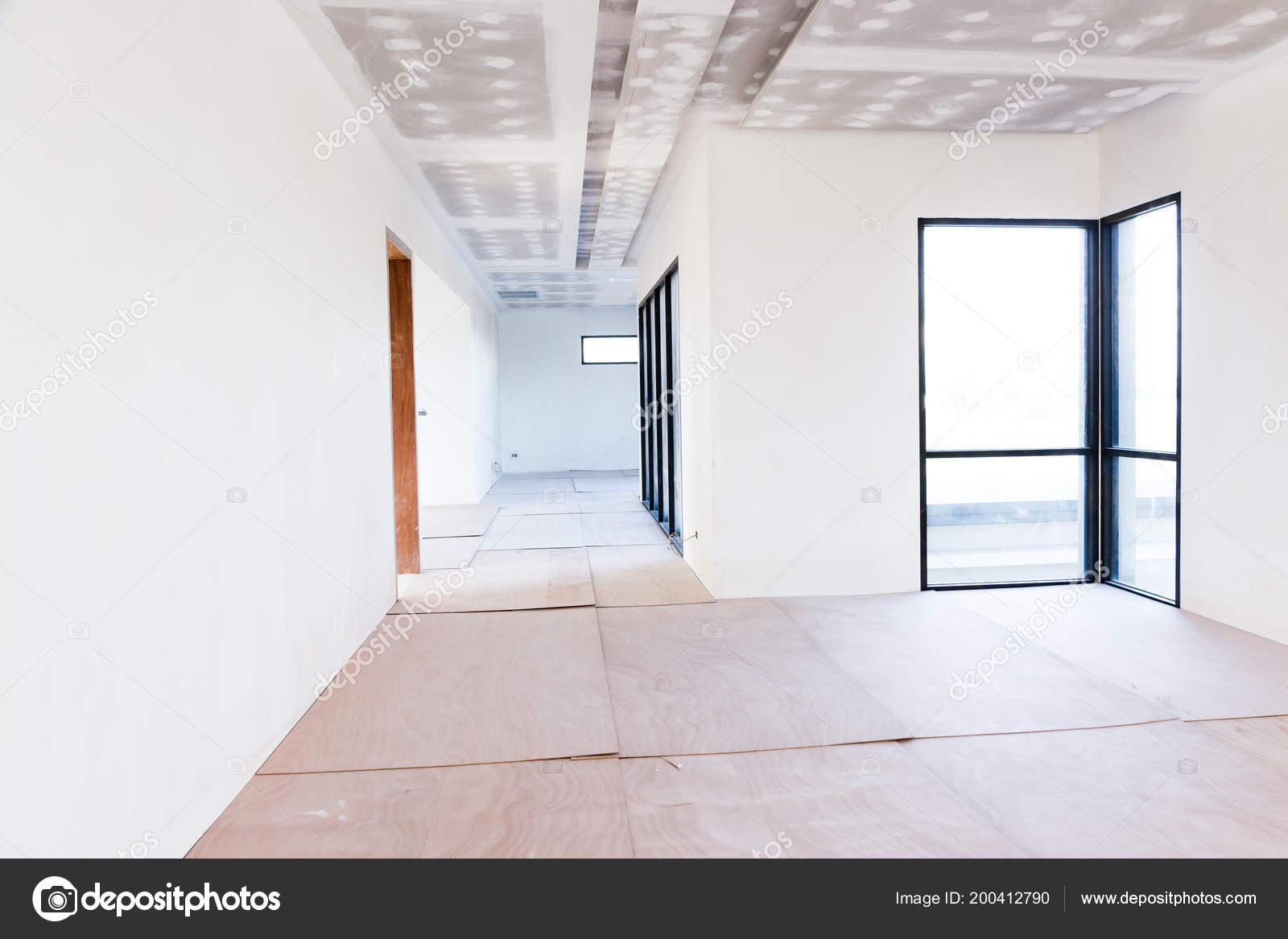 Empty Room Interior Build Gypsum Board Ceiling Air