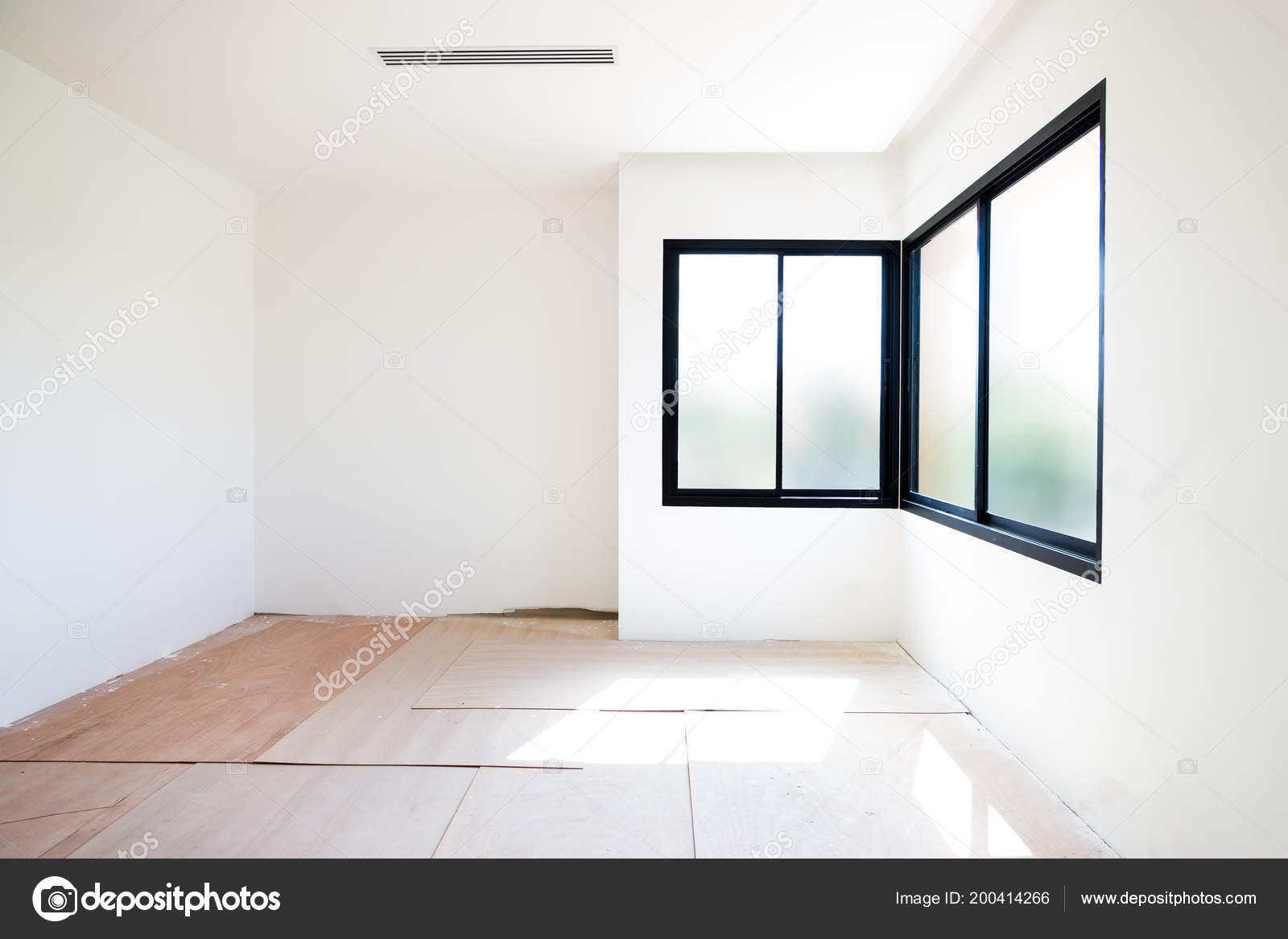 Empty Room Interior Build Wall Gypsum Board White Colur Air