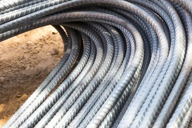 yapımında kullanılan sanayi çelik takviye çubukları.