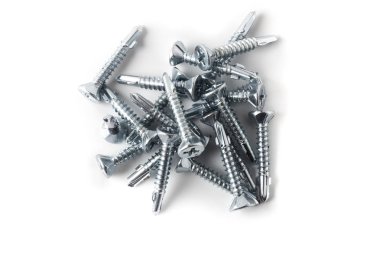 Delici dübel ve beyaz arka plan üzerinde izole vidası