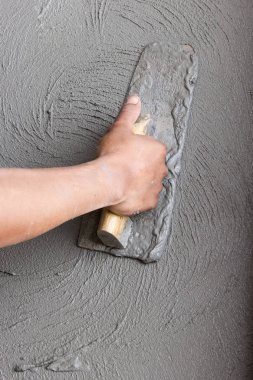 Holding adam çalışan inşaat Siva aracı mala