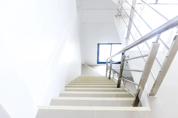 Arquitectura Hogar Diseño Interior Escalera Pasamanos Acero Inoxidable — Foto de Stock