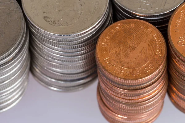 arka plan iş kavramı Tay sikke yığını, bakır Tay sikke