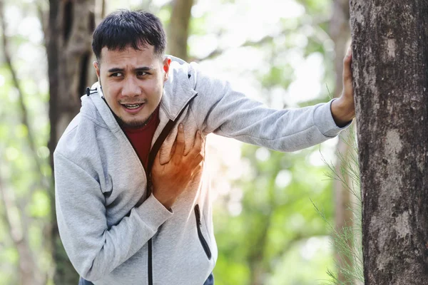 Asya kardiyak arrest çalışan genç kalp krizi Park adam. Şiddetli gönül yarası