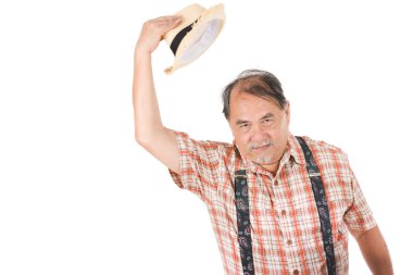 Portre Asya komuta sizde, izole beyaz arka plan ayakta gülümseyen