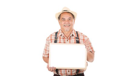 Komuta sizde beyaz bir arka plan üzerinde el ile jest yapma bir ekose gömlek giymiş.