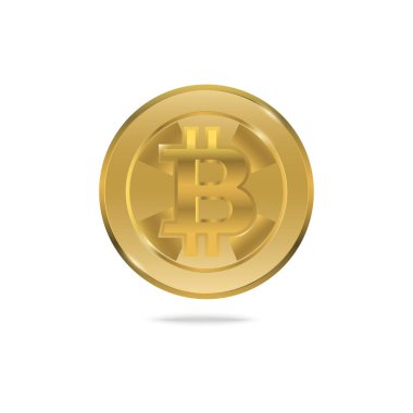 Kopya alanı, İşletme Finansı beyaz zemin üzerine Bitcoin altın izole