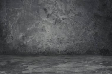 Vintage duvar ve zemin beton gri renk arka plan , Sanat odası loft tarzı