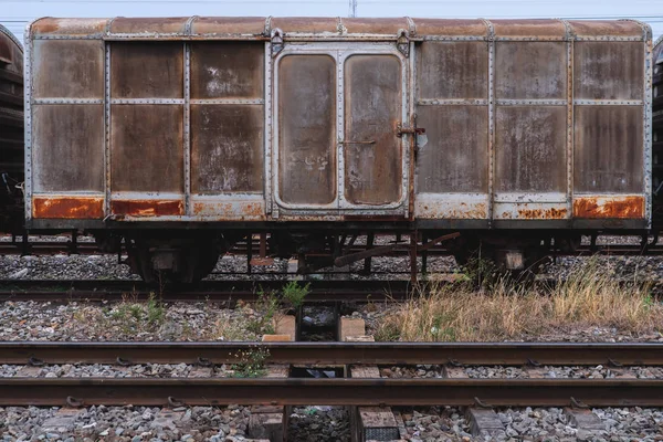 Old train wrecks that were left waiting for repairs