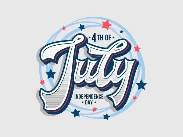 Vector Illustration 4Th July Logo Lettering Stars Grey Background Typography — Stock Vector