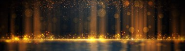 Işık Bokeh ve Soyut Lüks Arkaplan Yansıması Altın Parıltısı Parçacıkları.