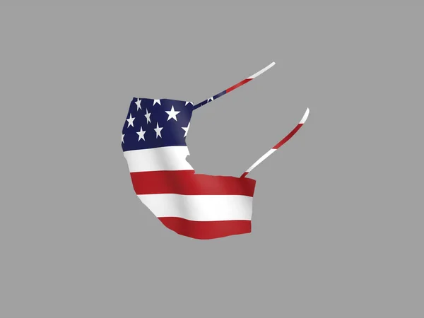 Maszk Védelem Minta Zászló Usa Elszigetelt Szilárd Háttér Nyírás Path — Stock Fotó