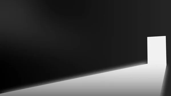 Silhouet Deurvorm Open Met Licht Vloer Abstract Licht Schaduw Achtergrond — Stockfoto