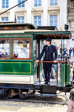 Brüksel, Belçika - 1 Mayıs 2019: Brüksel Tramvayının 150.