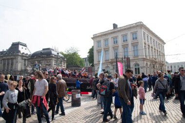 Brüksel, Belçika - 1 Mayıs 2019: Brüksel Tramvayının 150.