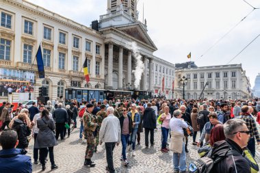 Brüksel, Belçika - 1 Mayıs 2019: Brüksel Tramvayının 150.