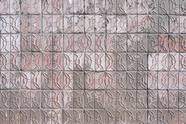 Dirty tile masonry, close-up texture, background