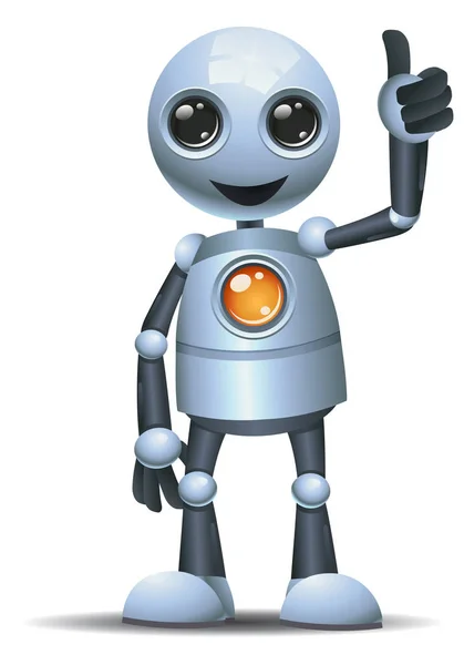 Illustratie Van Een Gelukkig Droid Kleine Robot Duim Omhoog Geïsoleerde — Stockfoto