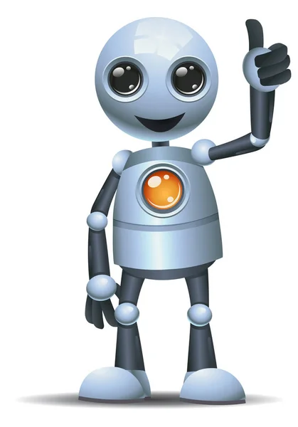 mutlu bir Droid illüstrasyon izole beyaz zemin üzerine küçük robot başparmak