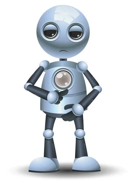 Illustration Happy Droid Little Robot Ask Refill Energy Isolated White — Stock Photo, Image