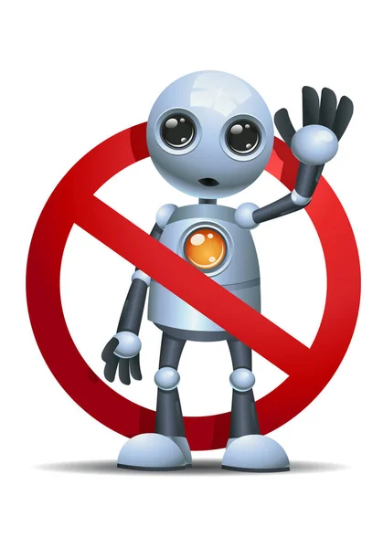 Ilustración Pequeño Robot Androide Feliz Ningún Signo Entrada Fondo Blanco —  Fotos de Stock