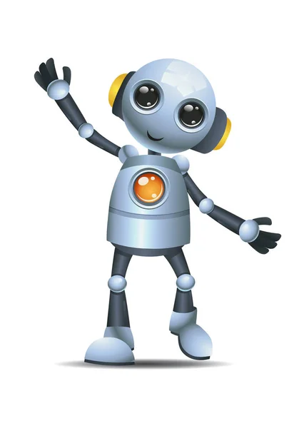 mutlu bir Droid illüstrasyon izole beyaz arka planda müzik dinlemek küçük robot