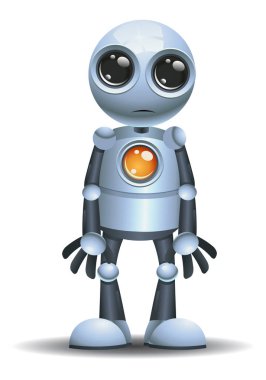 illüstrasyon izole beyaz zemin üzerine bakarak içinde küçük bir robot duygu