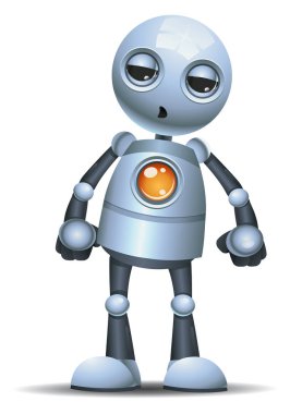 kıskanç, küçük bir robot duygu illüstrasyon izole beyaz arka plan üzerinde bak